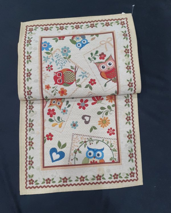 100-256 Ράνερ Τραπεζιού με Κουκουβάγιες 40x100cm