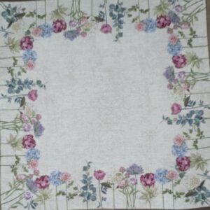 Τραπεζοκαρέ με Ανεμώνες & Τριαντάφυλλα 140x140cm
