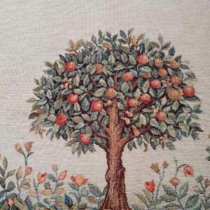 Καρεδάκι Στόφα Gobelin με Λουλούδια και Ροδιά 100x100cm