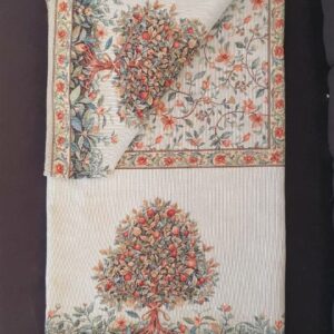 Καρεδάκι Στόφα Gobelin με Λουλούδια και Ροδιά 100x100cm