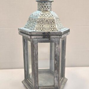 Φανάρι Μεταλλικό-Ξύλινο Γκρι 53x21x24cm In Art