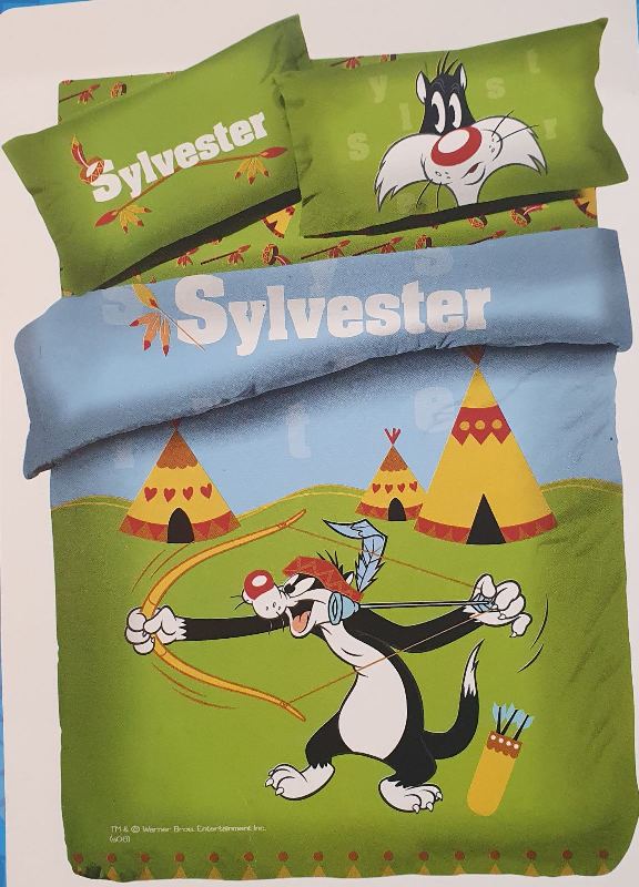 6263 Σετ Μονά Σεντόνια Sylvester Looney Tunes 170x260 με Μαξιλαροθήκη
