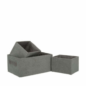 Σετ Διακοσμητικά Καλάθια Υφασμάτινα Γκρι 3τμχ Iliadis