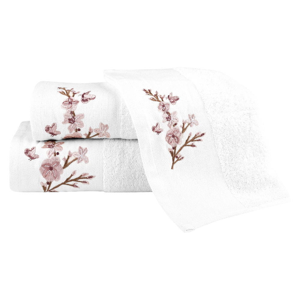 031803058138 Cherry Blossom Σετ Πετσέτες 3τμχ 70x140cm / 50x90cm / 30x52cm