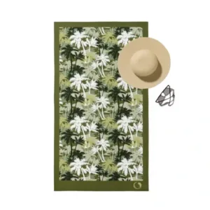 BOREA Πετσέτα Θαλάσσης Microfiber Quick Dry Palm Tree Λαδί 90x180cm