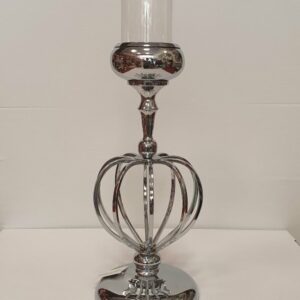 Marhome Κηροπήγιο Μεταλλικό Ασημί 43cm