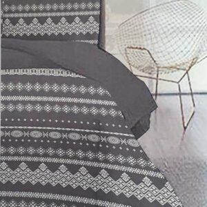 Σετ Μονά Σεντόνια Γκρι Boho 170x270cm με Μαξιλαροθήκη