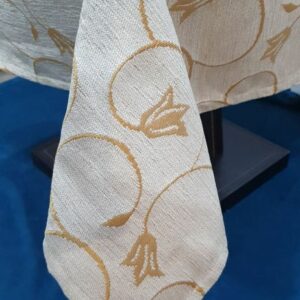 Τραπεζοκαρέ Σενίλ με Χρυσό Κλαδί 150x150cm