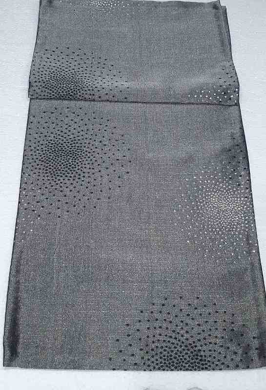 500-136 Ράνερ Τραπεζιού Ασημί-Μαύρο 38x126cm