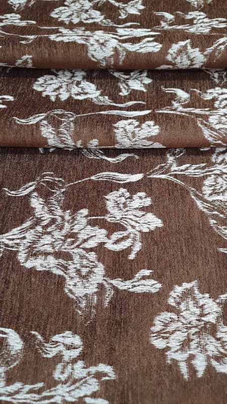 500-140 Ράνερ Τραπεζιού Σενίλ Καφέ με Κλαδιά 41x126cm