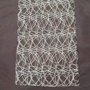 Ράνερ Τραπεζιού Καφέ-Μπεζ με Κέντημα 40x166cm