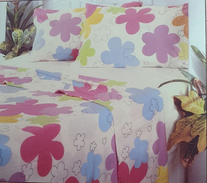 500-175 Palamaiki Φανελένια Σεντόνια Σετ Floral Υπέρδιπλα FANTASIA