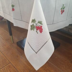 Σετ Ασπροκέντημα Κοφτό με Χειροποίητο Κέντημα