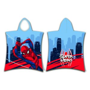 BOREA Home Παιδικό Πόντσο Βαμβακερό Βελούδινο Spiderman 320gsm 50x115cm