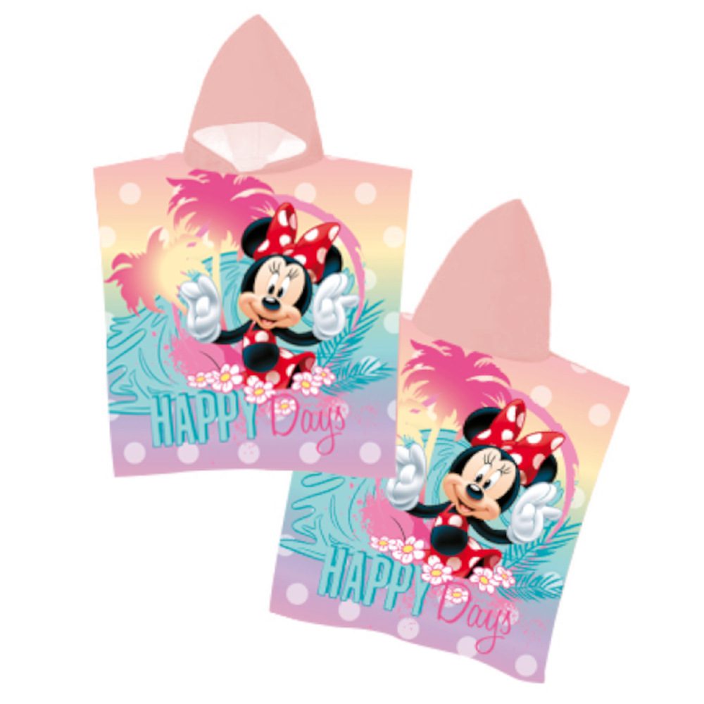 034664111259 BOREA Παιδικό Πόντσο Microfiber Minnie Ροζ 55x110cm