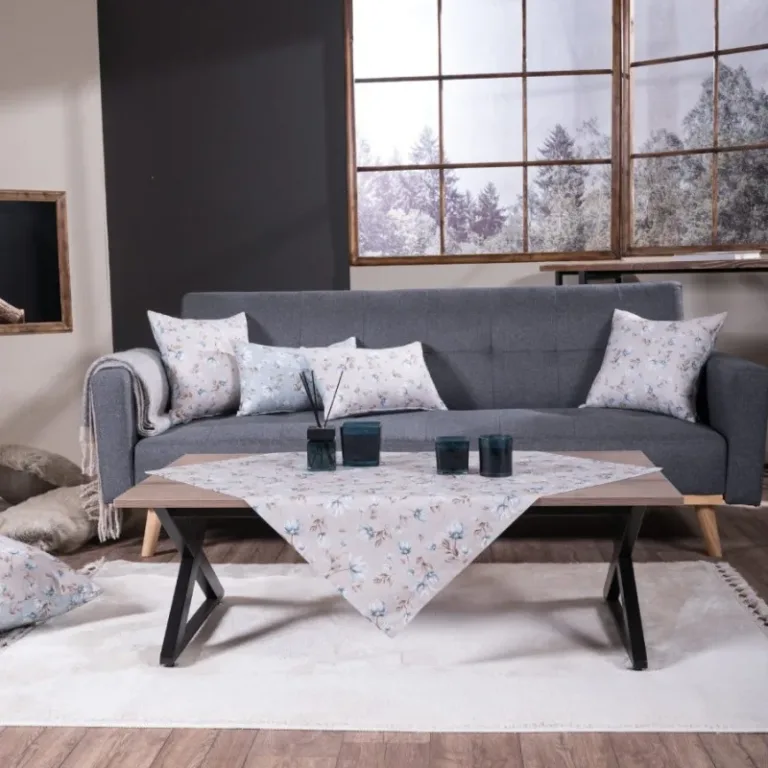 Teoran Altea Καρέ Φλοράλ Μπεζ 135x135cm