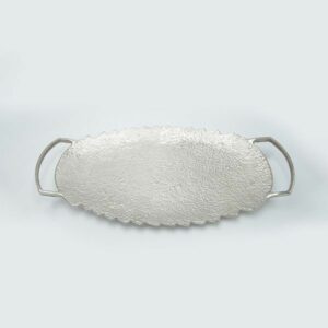 ESTHETI Μεταλλικός Δίσκος Ασημί 45x25x4cm 819-00459