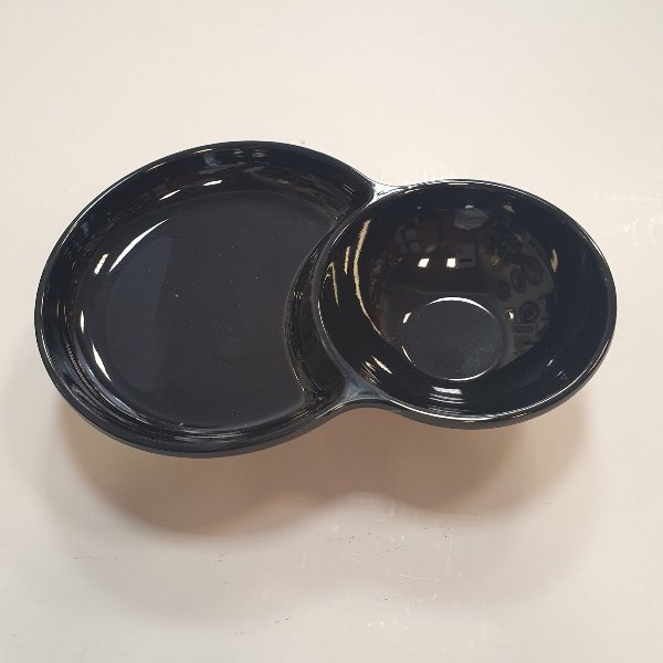 Πιάτο Παρουσίασης 2 Θέσεων Μαύρο 19,5x13x4cm Νο. 9169