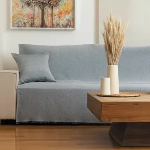 BOREA Aura Ριχτάρι Βαμβακερό Διθέσιου Καναπέ Γκρι 180x250cm