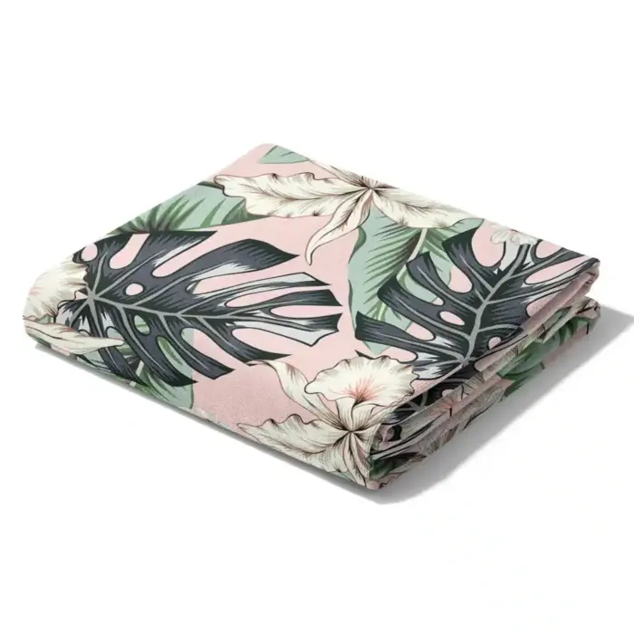 041503111261 BOREA Monstera Πετσέτα Θαλάσσης Microfiber Quick Dry Ροζ 90x180cm