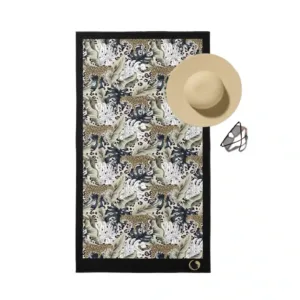 BOREA Leopard Πετσέτα Θαλάσσης Microfiber Quick Dry Μπεζ 90x180cm