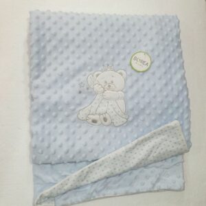 Κουβέρτα Κούνιας Micromink Ανάγλυφη με Κέντημα 110x140cm