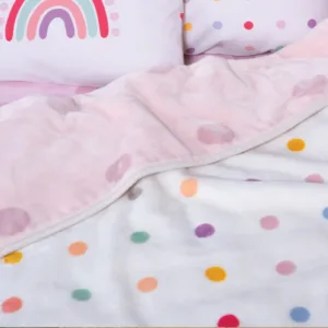Κουβέρτα Βελουτέ Κούνιας Nef-Nef Baby Dots Pink 75x100cm