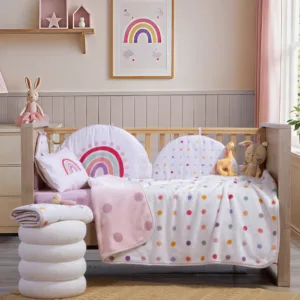 Κουβέρτα Βελουτέ Κούνιας Nef-Nef Baby Dots Pink 75x100cm