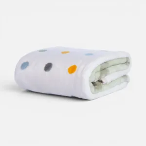 Κουβέρτα Βελουτέ Κούνιας-Αγκαλιάς Nef-Nef Baby Dots Green 75x100cm