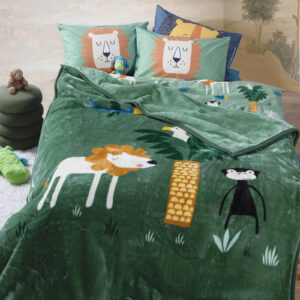 Κουβέρτα Παιδική Jungle Mania Nef-Nef Homeware Green 160x220cm