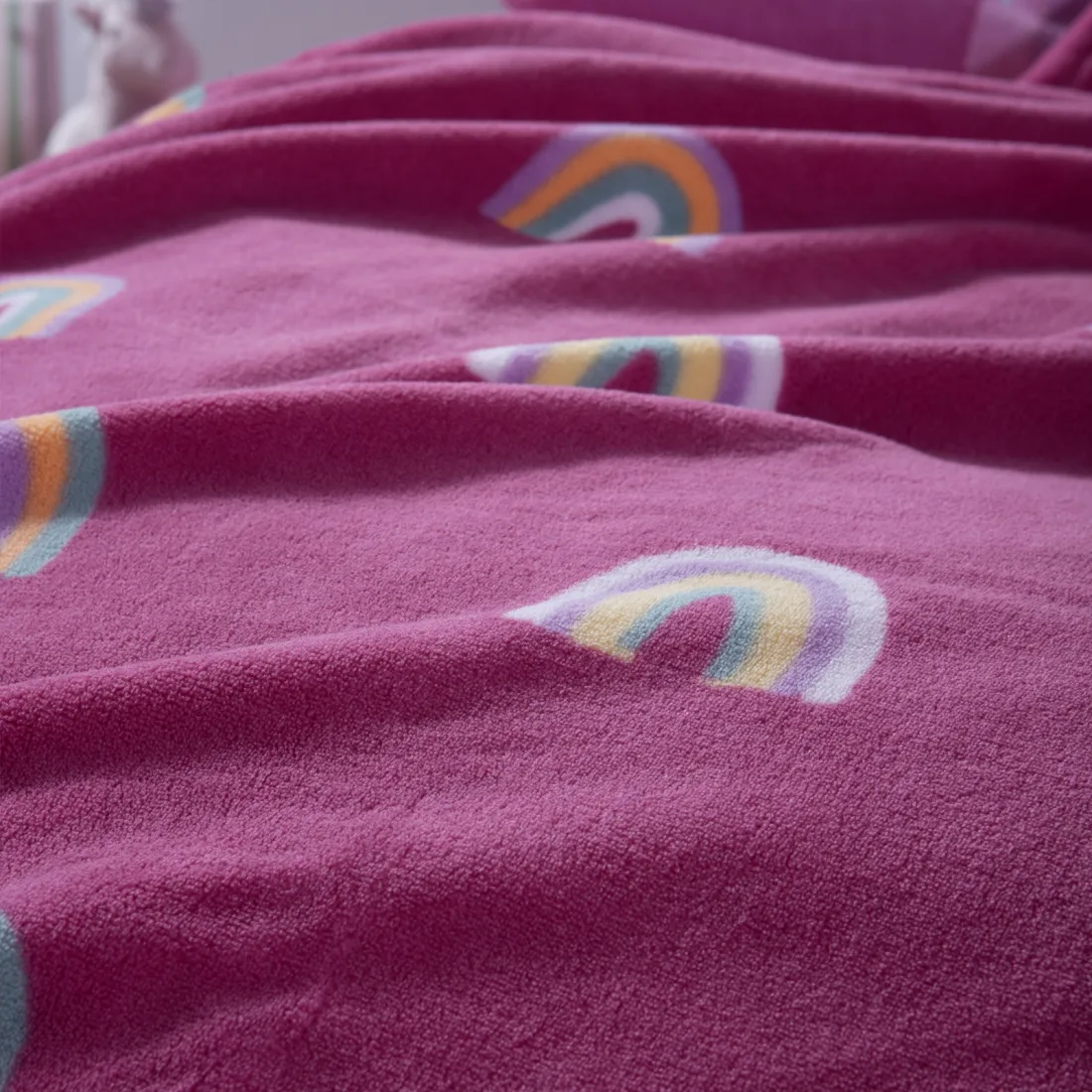 040957 Παιδική Κουβέρτα Fleece Μονή Nef-Nef Rainbow Mood Fuchsia 160x220cm
