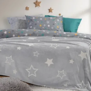 Φωσφοριζέ Κουβέρτα Fleece Κούνιας Nef-Nef Homeware Junior Starlight Grey 100% Polyester 300gsm 110x150cm