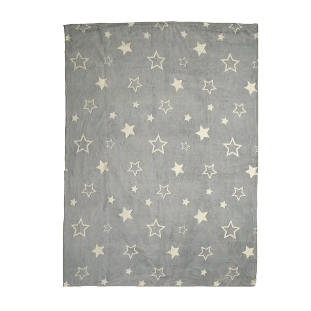 038419 Φωσφοριζέ Κουβέρτα Fleece Κούνιας Nef-Nef Homeware Junior Starlight Grey 100% Polyester 300gsm 110x150cm