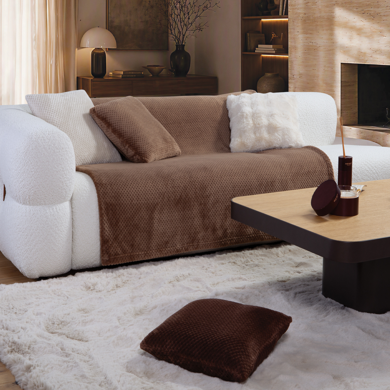 040949-1 Ριχτάρι Πολυθρόνας Edinber Beige 100% Πολυεστέρας 280gr/m² 130x180cm