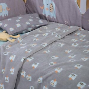 Βρεφική Κουβέρτα Fleece Αγκαλιάς Elephants Grey Nef-Nef Homeware 110x150cm