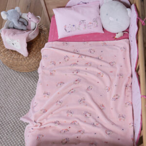 Βρεφική Κουβέρτα Fleece Κούνιας Cats Are Perfect Pink Nef-Nef Homeware
