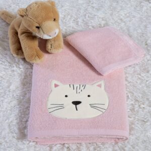 Βρεφικές Πετσέτες Σετ 2 Τεμαχίων Nef-Nef Cats Are Perfect Lotus Pink 30x50+70x140cm