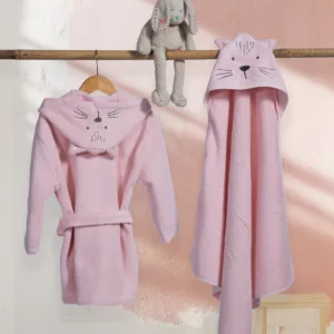 Βρεφική Κάπα Nef-Nef Cats Are Perfect Lotus Pink 100% Βαμβάκι 75x75cm