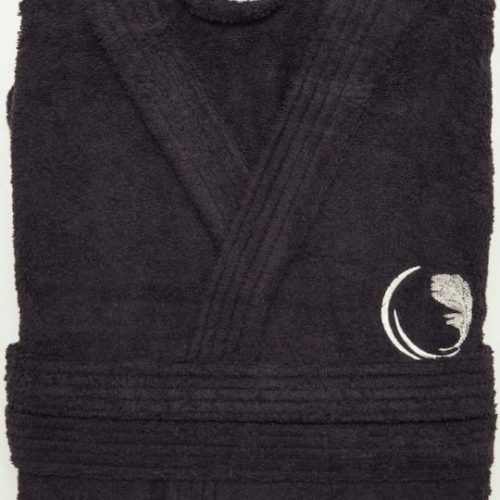 Borea Μπουρνούζι με Κουκούλα Μαύρο 420gr/m² Extra Large