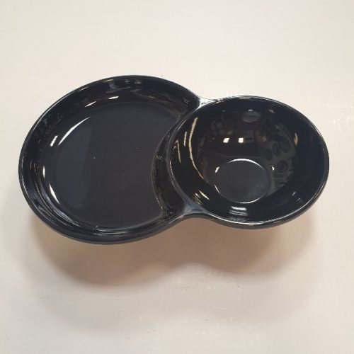 Πιάτο Παρουσίασης 2 Θέσεων Μαύρο 19,5x13x4cm Νο. 9169