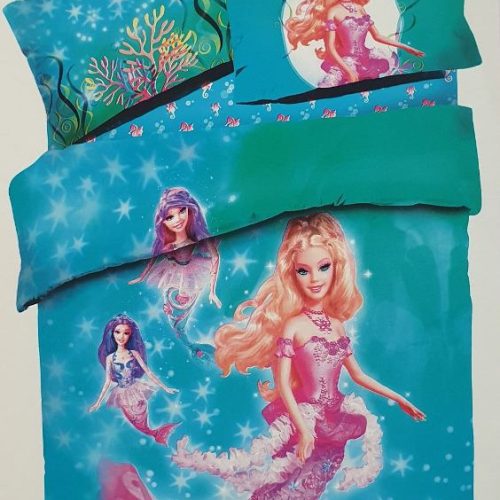 Σετ Μονά Σεντόνια Barbie Mermaidia 170x260 με Μαξιλαροθήκη 50x70
