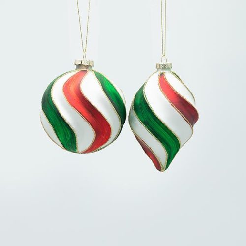 Γυάλινα Στολίδια Candy – Σετ 4Τμχ