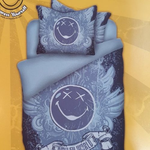 Σετ Μονά Σεντόνια Dark Rebel Smiley World 160x255 με Μαξιλαροθήκη Nef-Nef