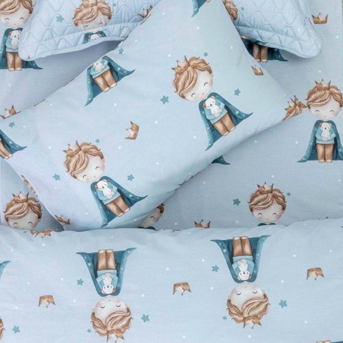 BOREA Little King Σετ Σεντόνια Μονά Βαμβακερά Πετρόλ 160x240cm 2 Τεμαχίων