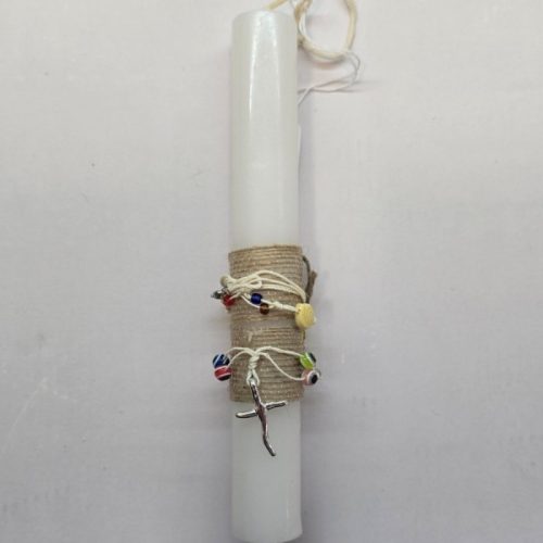 Πασχαλινή Λαμπάδα με Σταυρό και Ματόχάντρα 19εκ