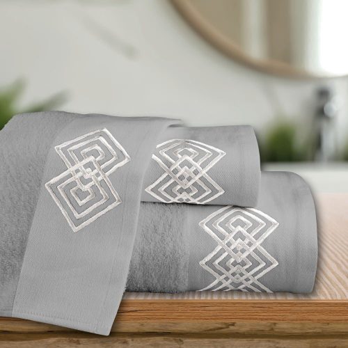 Borea Σετ Πετσέτες Μπάνιου 3τμχ Diamond Γκρί