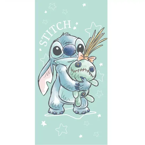 BOREA Stitch Hugs Πετσέτα Θαλάσσης Βαμβακερή Βελούδινη Βεραμάν 70x140cm 320gsm
