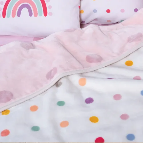 Κουβέρτα Βελουτέ Κούνιας Nef-Nef Baby Dots Pink 75x100cm