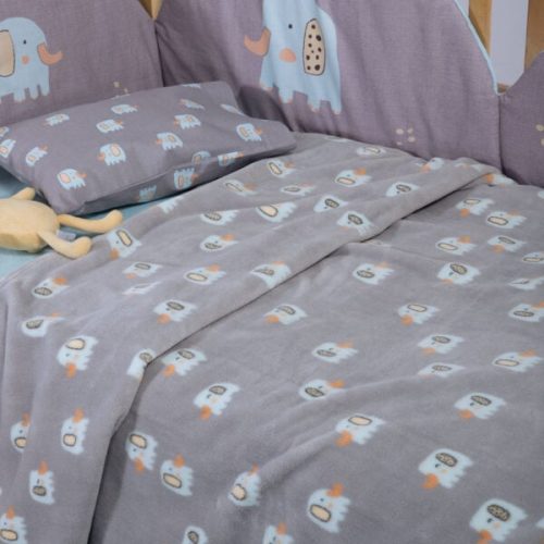 Βρεφική Κουβέρτα Fleece Αγκαλιάς Elephants Grey Nef-Nef Homeware 110x150cm