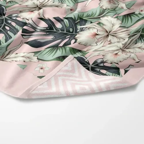BOREA Monstera Πετσέτα Θαλάσσης Microfiber Quick Dry Ροζ 90x180cm